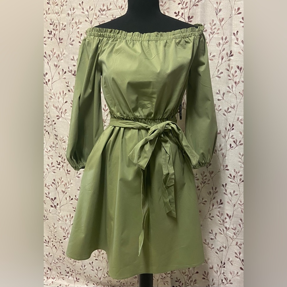 New York & Company - Off-The-Shoulder Poplin Balloon Dress (NWT)